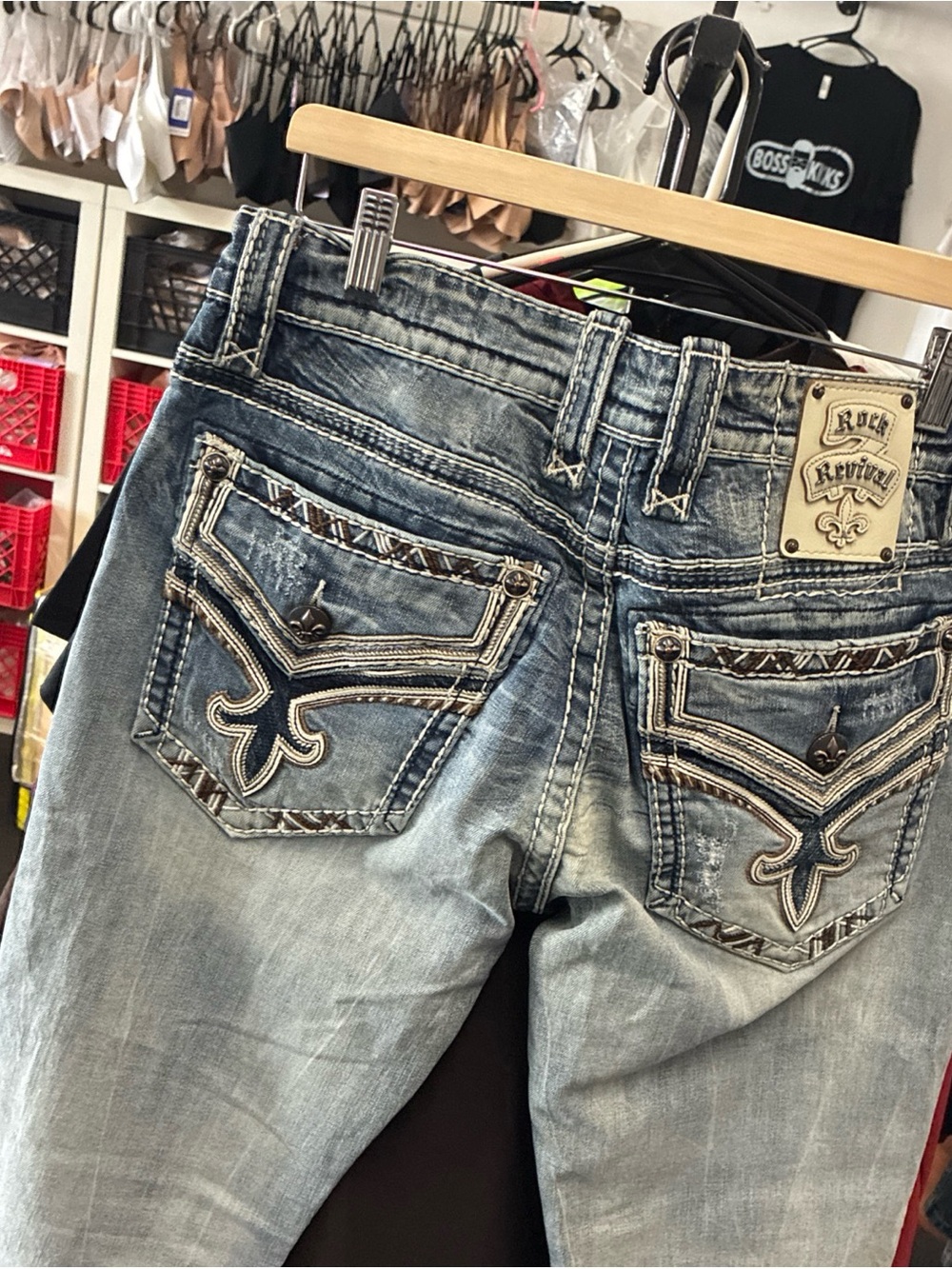 Men’s Rock Revival Distressed Jeans 👖 Pre Owned Used Sz 34 Streetwear - Picture 10 of 15